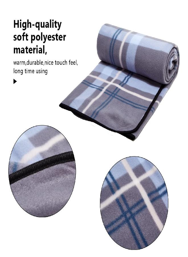 forestfish forestfish Portable Travel Blanket Airplane Compact with Bag, Fleece Throw Blanket Cozy Soft for Camping Train 60" x 40", Plaid-B - Image 3