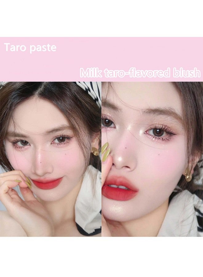 SURORAIN Blush Palette Milk Galaxy Soft Mist Blush Monochrome Blush Palette Matte Vitality Nude Makeup Rouge Repair Blush Portable Daily Light Makeup Pink Tender Girl Beautiful Woman (Taro Paste) - Image 3