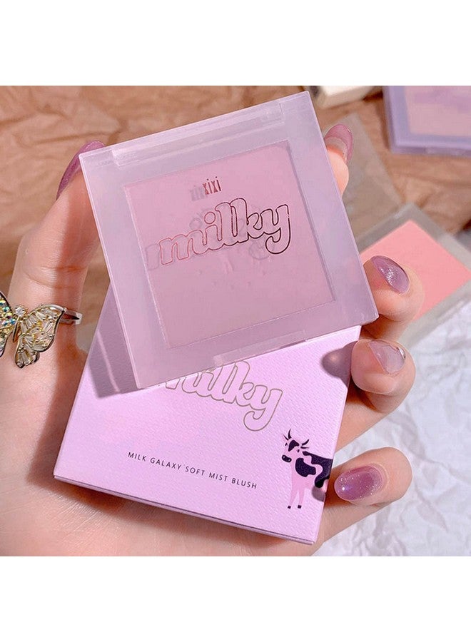 SURORAIN Blush Palette Milk Galaxy Soft Mist Blush Monochrome Blush Palette Matte Vitality Nude Makeup Rouge Repair Blush Portable Daily Light Makeup Pink Tender Girl Beautiful Woman (Taro Paste) - Image 5