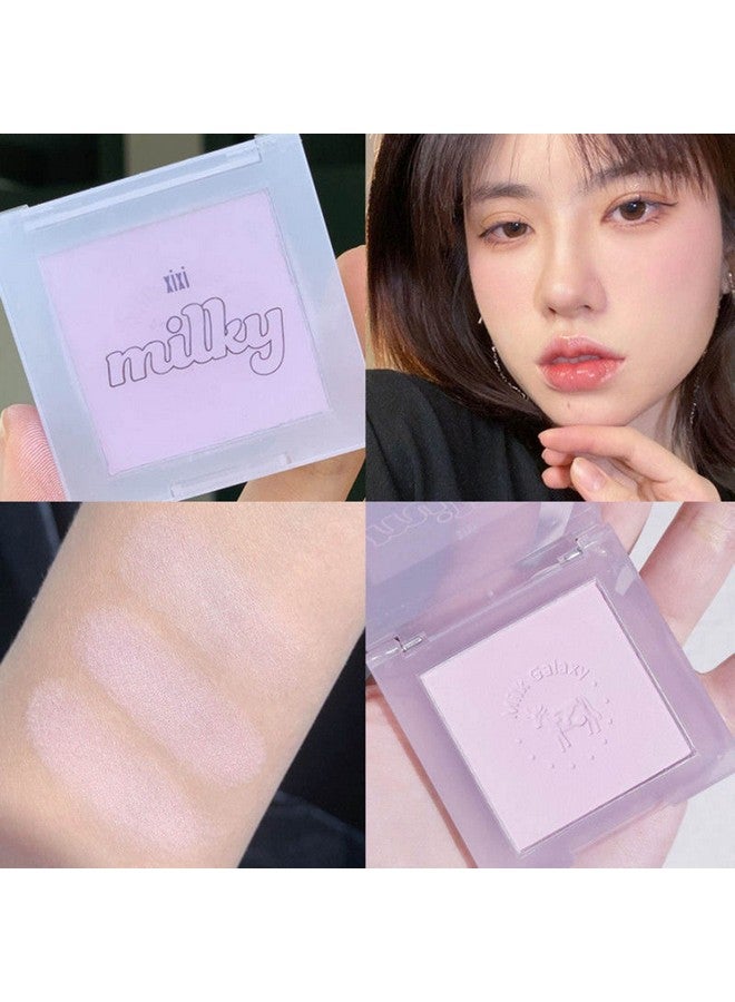 SURORAIN Blush Palette Milk Galaxy Soft Mist Blush Monochrome Blush Palette Matte Vitality Nude Makeup Rouge Repair Blush Portable Daily Light Makeup Pink Tender Girl Beautiful Woman (Taro Paste) - Image 4