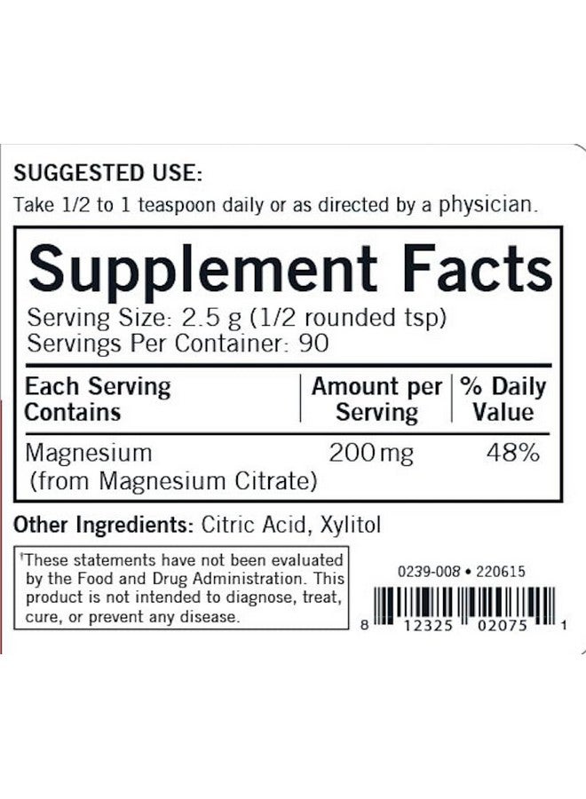 Kirkman Magnesium Citrate Soluble Powder - Hypo, 227gm/8oz - Image 2