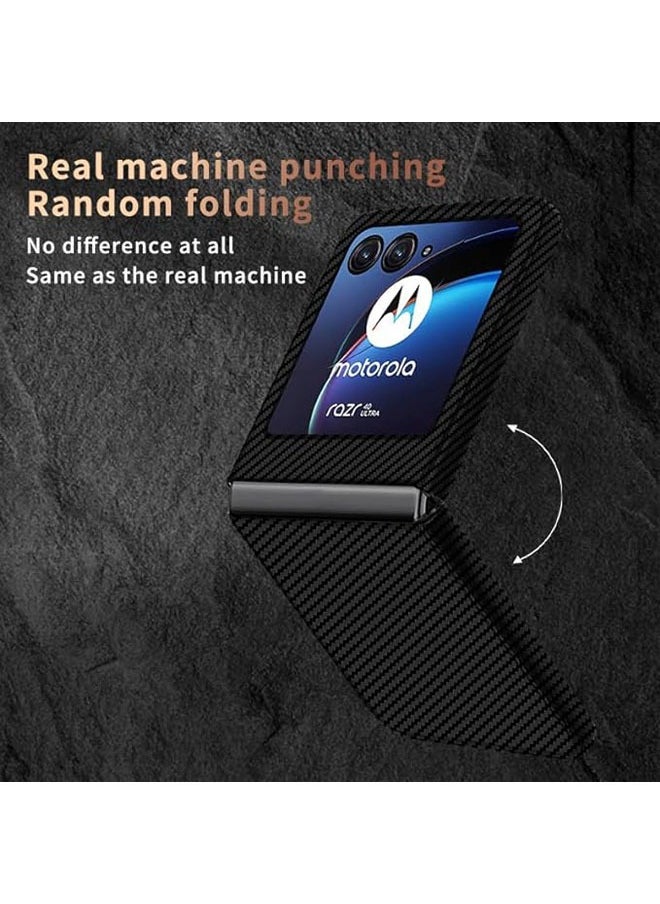 General Compatible with Motorola Razr 40 Ultra Case Luxury Imitation Carbon Fiber Texture Plastics Shockproof Hard Cover  - Image 2