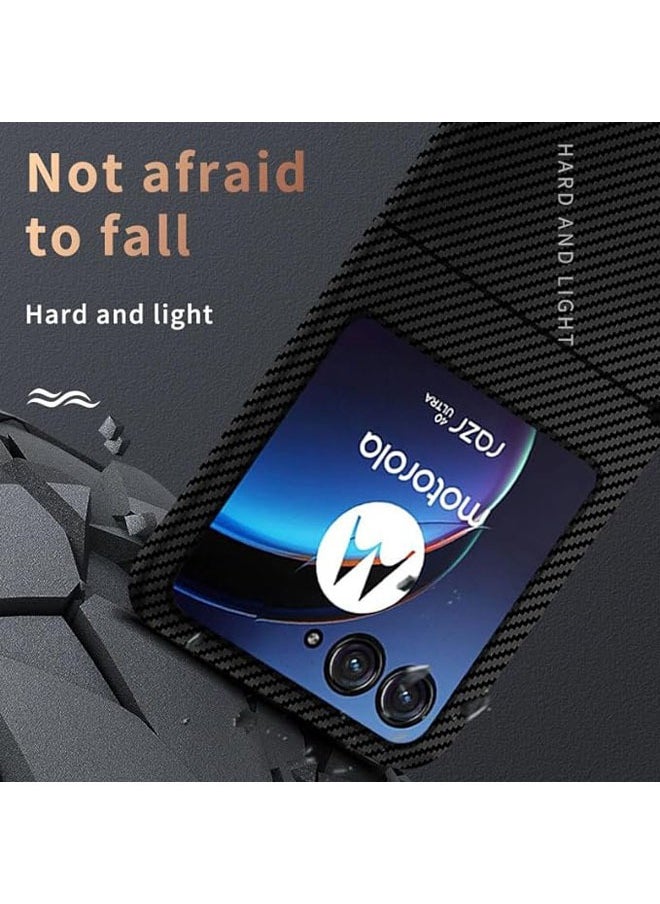 General Compatible with Motorola Razr 40 Ultra Case Luxury Imitation Carbon Fiber Texture Plastics Shockproof Hard Cover  - Image 4