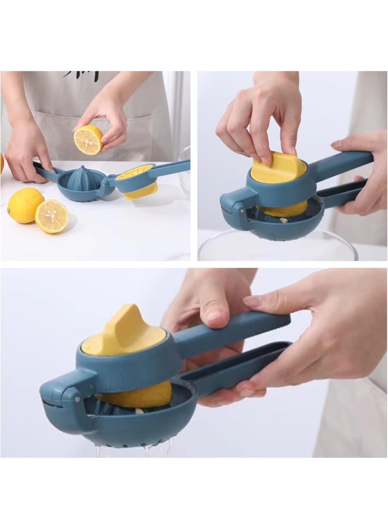 Heavy-Duty Manual Citrus Juicer – Handheld Lemon & Lime Squeezer for Fresh Juice Extraction, Easy-to-Use and Durable, Blue - Image 2