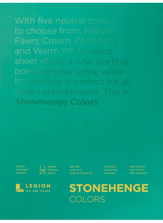 Stonehenge Legion Paper Stonehenge Pad (L21-STP250MC912), Multicolor Paper, 9 by 12 inches, 15 sheets - Image 1