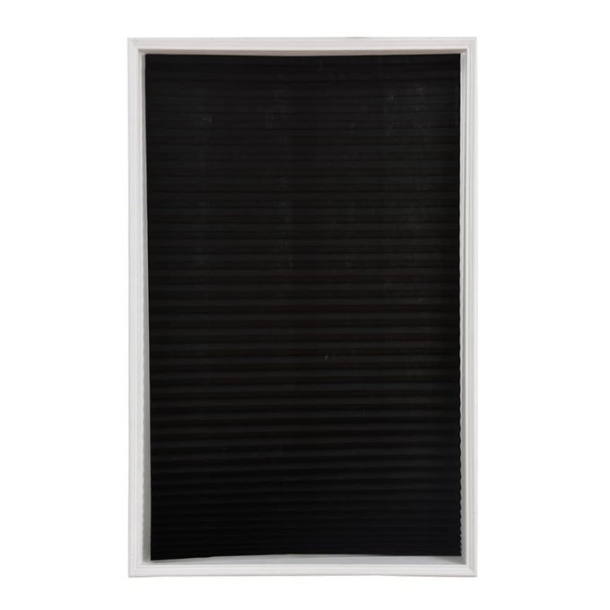 TEMPORARY BLINDS VERTICAL PLEATED BLINDS NO DRILLING SELF ADHESIVE BLINDS EASY TO INSTALL FITS BLINDS WINDOW ROLLER FOR BATHROOM KITCHEN LIVING ROOM OFFICE WINDOW BLACK 90 180CM