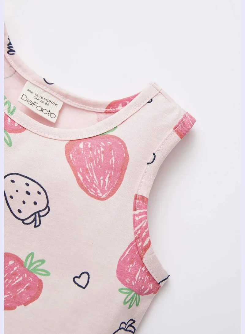 DeFacto Sleeveless Strawberry Print Pyjama Set