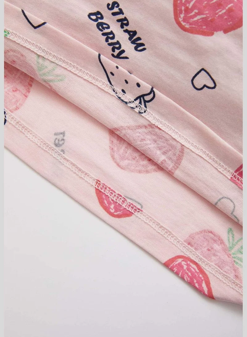 DeFacto Sleeveless Strawberry Print Pyjama Set