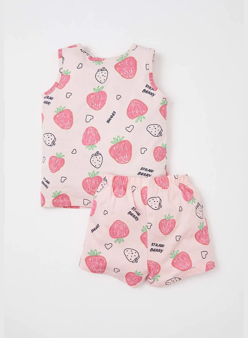 DeFacto Sleeveless Strawberry Print Pyjama Set