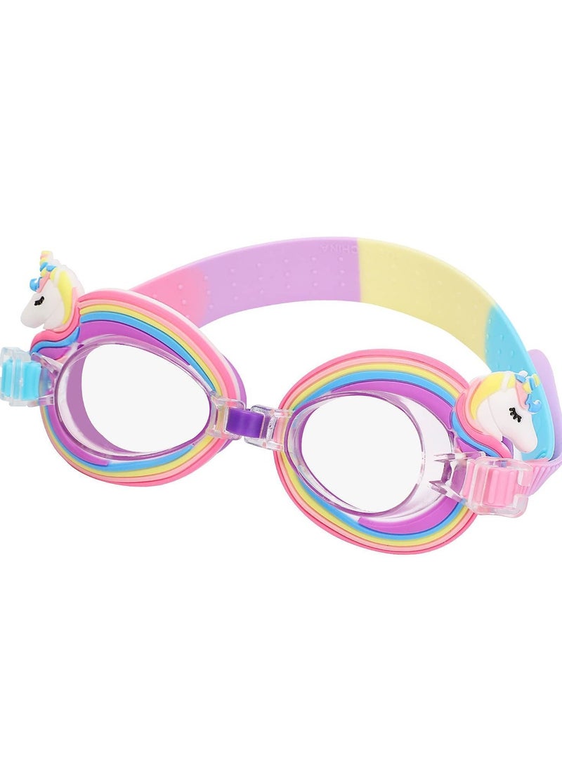 Y&D Kids Swimming Goggles for 3-15 Years Old, Unicorn Kids, UV and Anti-Fog Goggles, Adjustable Straps, Flexible Nose Bridge Design - Image 1