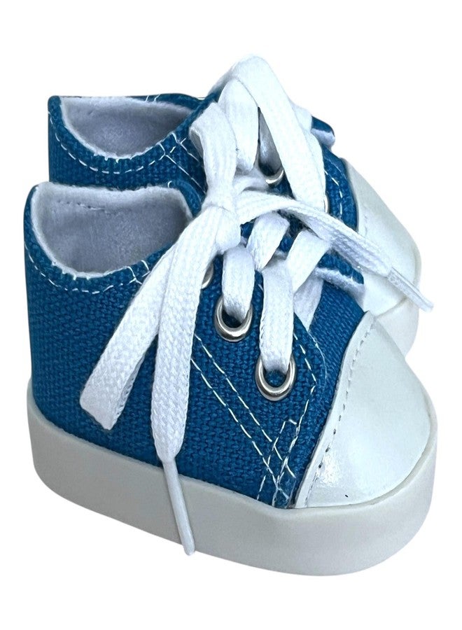 MBD Sky Blue Doll Sneakers - Fully Lined & Weighted Lace-Up Shoes for 18 Inch Dolls, Supportive Sole for Posing, Fits Kennedy & Friends and Other 18” Fashion Dolls - Image 1