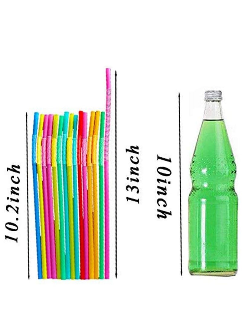 Y&D - 200 Pack Flexible Plastic, Straws Extra Long Colorful, Disposable Drinking Straws, Individual Package Party Multicolored - Image 1