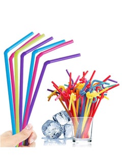 200 Pack Flexible Plastic, Straws Extra Long Colorful, Disposable Drinking Straws, Individual Package Party Multicolored