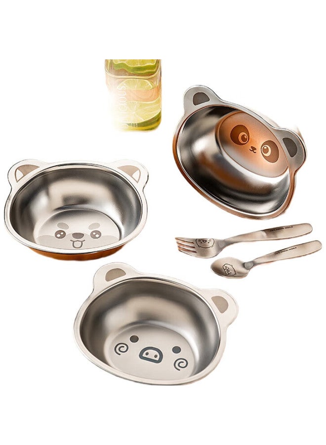 Onlycook وعاء طعام الأطفال من أونيكوك 316 من الفولاذ المقاوم للصدأ - طبق أطفال - وعاء أرز - وعاء صغير كرتوني - جرو - Image 3