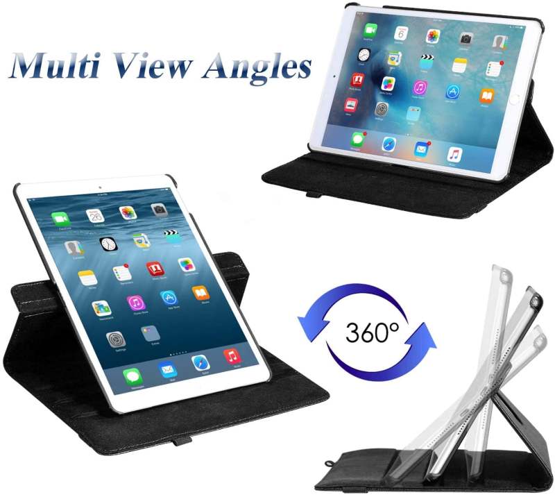 Ipad 10.2 Case: 360 Rotating Stand Case, Black Plastic & Microfibre Protective Cover for Ipad Users - Image 5
