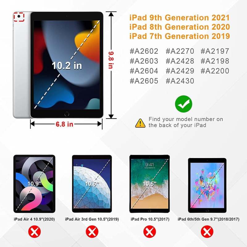Ipad 10.2 Case: 360 Rotating Stand Case, Black Plastic & Microfibre Protective Cover for Ipad Users - Image 4