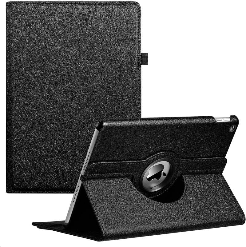 Ipad 10.2 Case: 360 Rotating Stand Case, Black Plastic & Microfibre Protective Cover for Ipad Users - Image 1