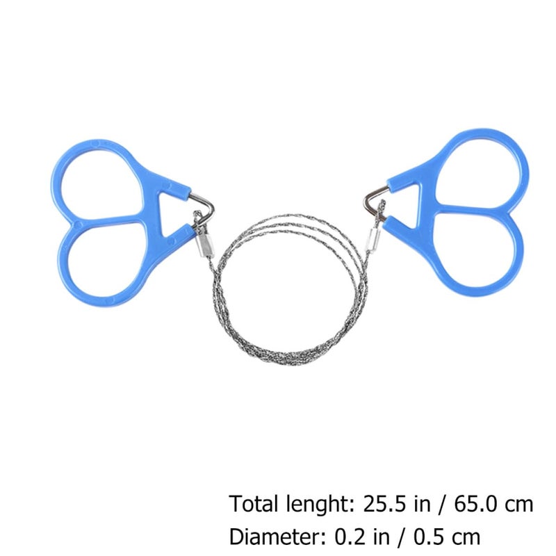2 Pack Portable Stainless Steel Wire Saw Survival Rope Saw Outdoor Emergency Cutting Tool - Image 3