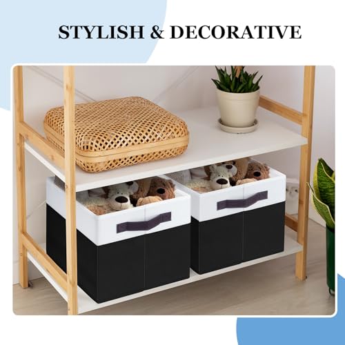 Criusia 8 Pack Large Storage Baskets for Room Organization, Multi-Purpose Bins for Closet, Shelves, Kitchen, Office, Decorative Fabric Foldable Storage Boxes with Handles (14L*10W*9.5H) - Image 5