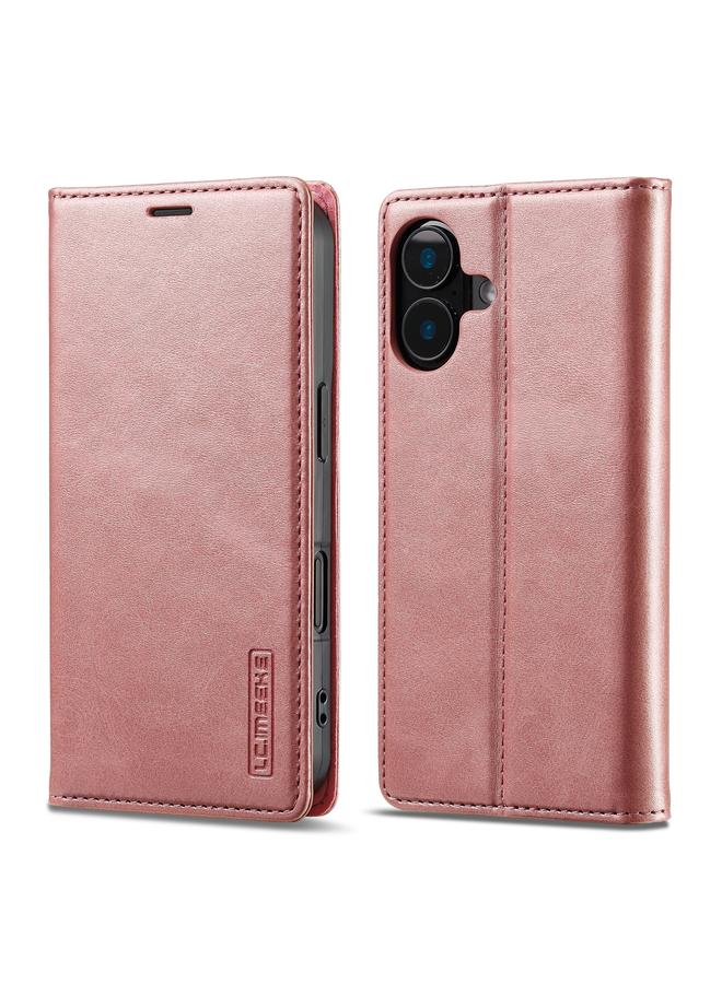 LC.IMEEKE Case For iPhone 16 Strong Magnetism Microfiber Leather Phone Case - Image 2