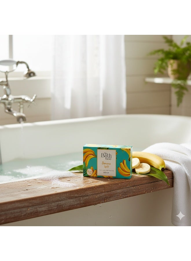The Bath Factory Banana Split Soap, 80 g – Nourishing Cleanser for Smooth and Moisturised Skin - Image 3