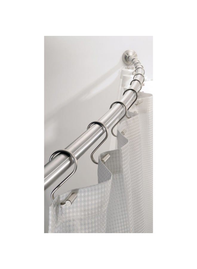InterDesign Idesign 78970-Rb21 Curved Metal Shower Curtain Rod, Adjustable Customizable Curtain Rod For Bathtub, Stall, Closet, Doorway, 41-72 Inches, Brushed Stainless Steel - Image 1