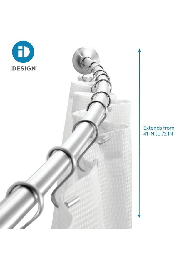InterDesign Idesign 78970-Rb21 Curved Metal Shower Curtain Rod, Adjustable Customizable Curtain Rod For Bathtub, Stall, Closet, Doorway, 41-72 Inches, Brushed Stainless Steel - Image 2