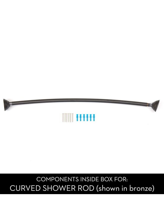 InterDesign Idesign 78970-Rb21 Curved Metal Shower Curtain Rod, Adjustable Customizable Curtain Rod For Bathtub, Stall, Closet, Doorway, 41-72 Inches, Brushed Stainless Steel - Image 4