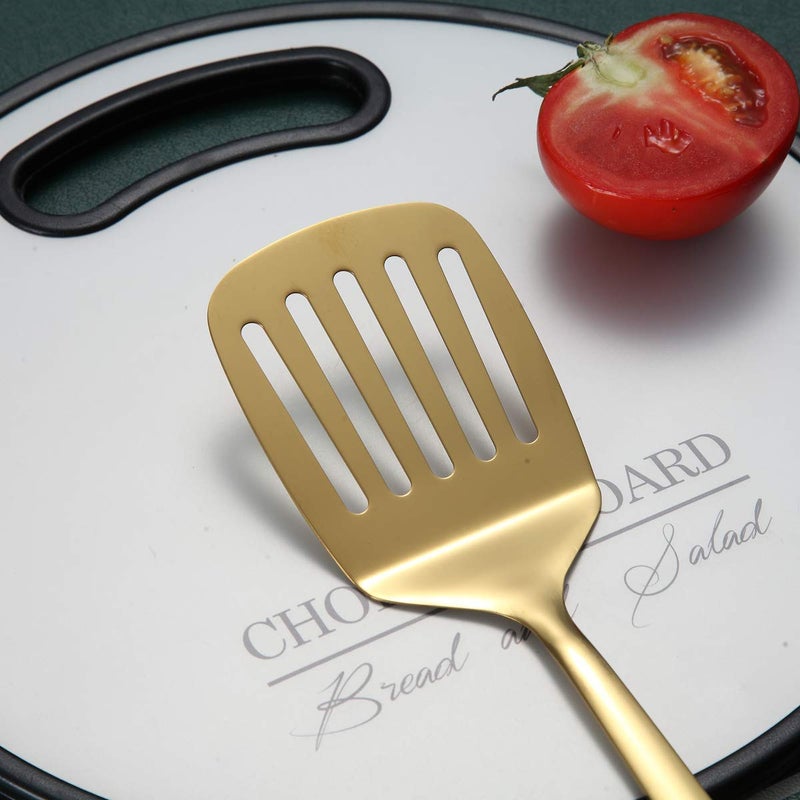 Berglander ملاعق ذهبية، ملعقة برجلاندير مشقوقة بتغليف من التيتانيوم، ملاعق معدنية للطهي، ملاعق مطبخ لمشاوي، آمنة في غسالة الصحون، سهلة التنظيف - Image 4