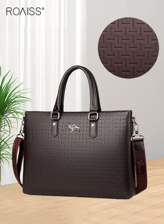 Shoulder Bag Soft Leather Briefcase With Shoulder Strap Roaiss