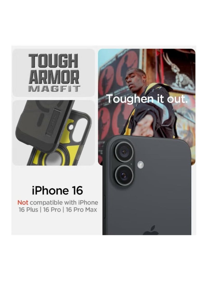 Spigen Tough Armor MagFit AI for iPhone 16 Case Cover MagSafe with Kickstand (2024) - Frost Black - Image 2