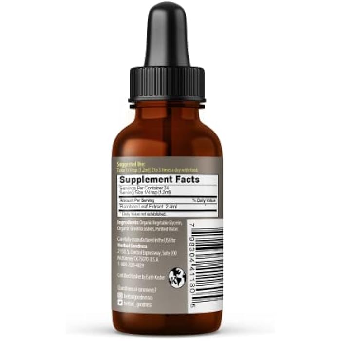 Herbal Goodness Herbal Papaya Bamboo Extract Liquid Collagen Silica Supplements 1oz - Silicio Organico - Organic Hair, Skin and Nails Vitamins Bamboo Leaves Extract - Strengthens Bone and Joints - 1 Bottle - Image 3
