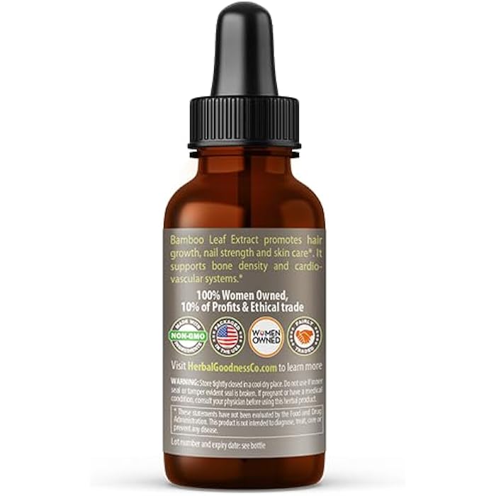 Herbal Goodness Herbal Papaya Bamboo Extract Liquid Collagen Silica Supplements 1oz - Silicio Organico - Organic Hair, Skin and Nails Vitamins Bamboo Leaves Extract - Strengthens Bone and Joints - 1 Bottle - Image 5