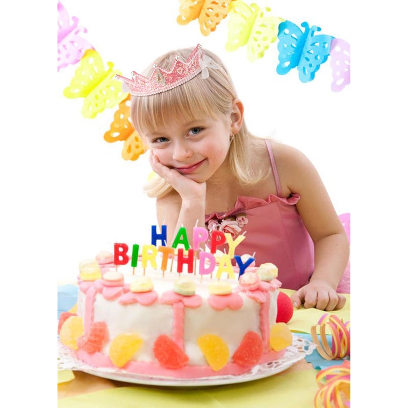 CUBACO Birthday Girl Crown and Sash, 4th Birthday Girl Headband Princess Pink Crown 4 Year Old Girl Birthday Gifts Outfit Birthday Decorations,Suitable for Party Favors Decorations - Image 2
