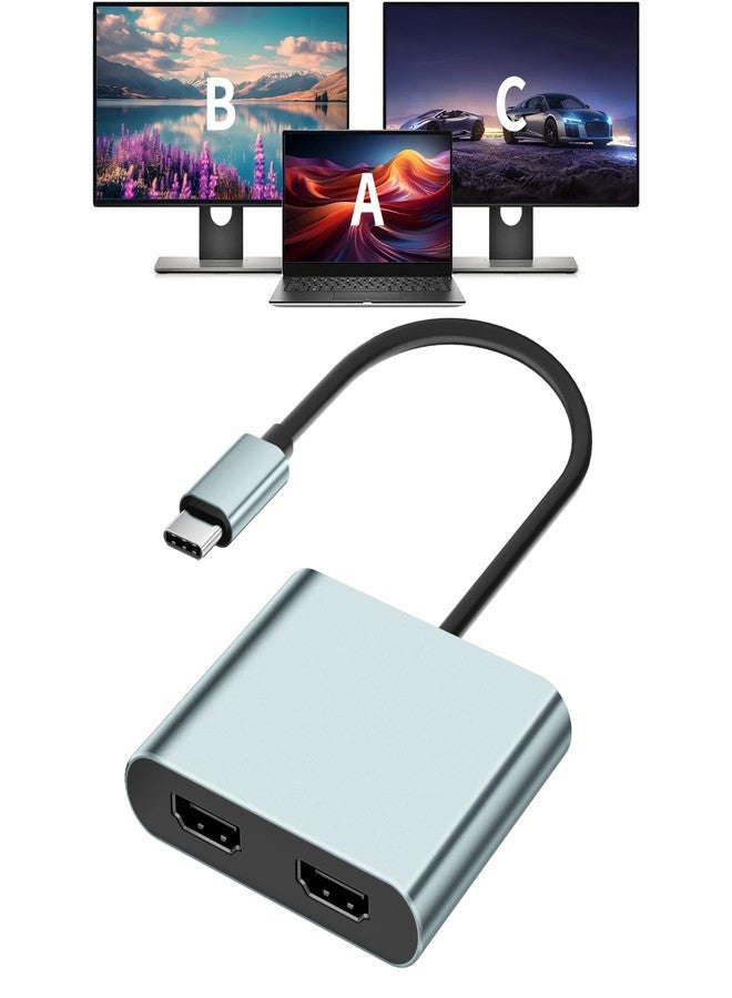 Aplimln USB C to Dual HDMI Adapter, 4K@60Hz Type-C to HDMI Splitter for Dual Monitors Extend Display for MacBook Pro/Air, Dell XPS 13/15/17, HP, Lenovo, Samsung Galaxy, Surface Type C Laptop - Image 1