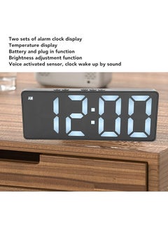 erorex Digital Alarm Clock With Led Time Display Temperature Detect Voice Activated Brightness Adjustable Big Number Alarm Clock Easy To Use For Bedroom Bedside  - Image 3