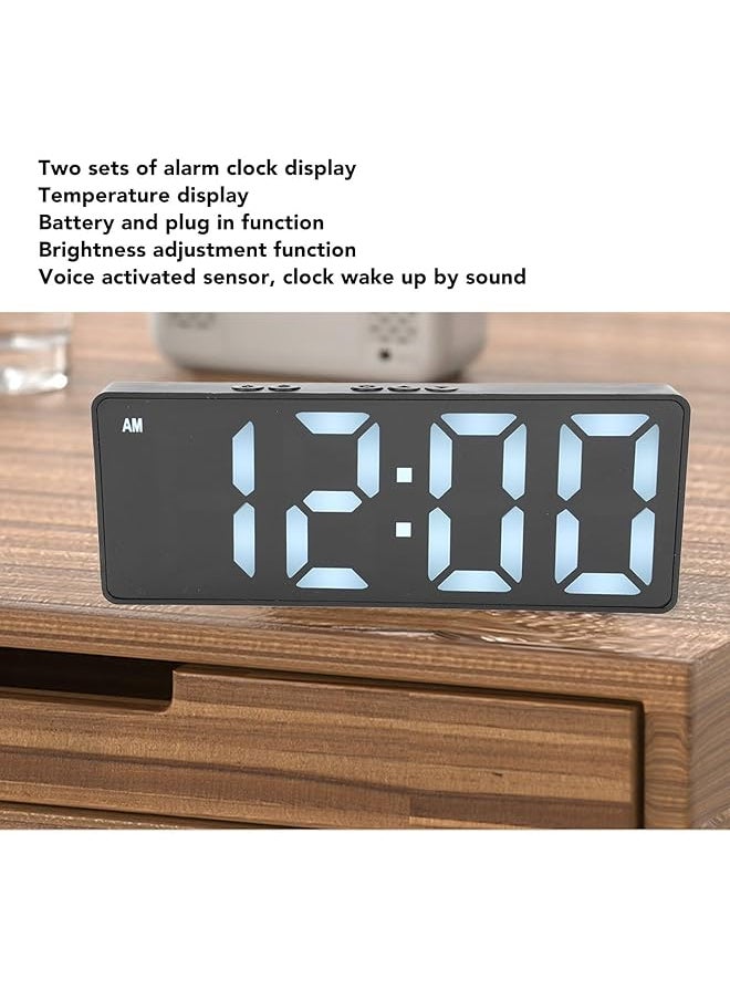 erorex - Digital Alarm Clock With Led Time Display Temperature Detect Voice Activated Brightness Adjustable Big Number Alarm Clock Easy To Use For Bedroom Bedside - Image 1