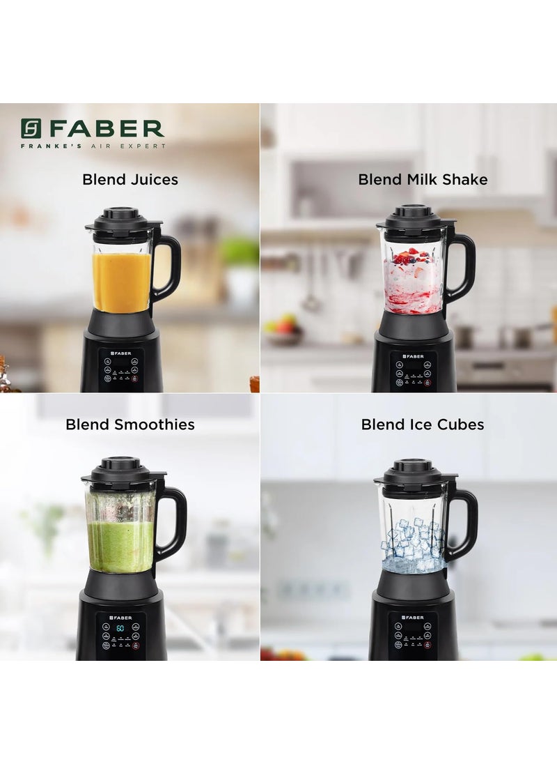 Faber - Faber 1800W Digital Power Blender Mixer Grinder |6 Auto Cook Menu|Hot Soup Maker|850W Built-in Heater|Nut Milk|Dry Grinding in Stainless Steel Jar|6 Leaf SS Blade Serrated Knife|Juicer| FPB1800W BK - Image 1