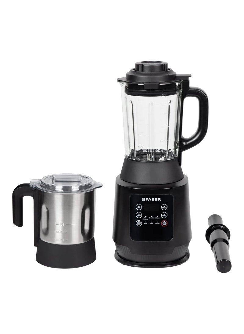 Faber - Faber 1800W Digital Power Blender Mixer Grinder |6 Auto Cook Menu|Hot Soup Maker|850W Built-in Heater|Nut Milk|Dry Grinding in Stainless Steel Jar|6 Leaf SS Blade Serrated Knife|Juicer| FPB1800W BK - Image 1