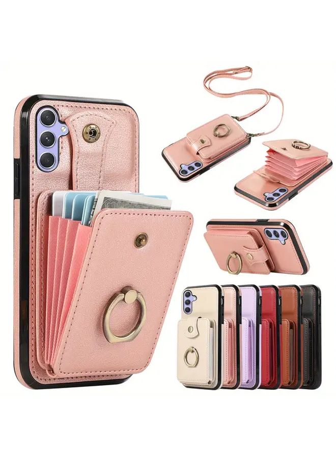 حقيبة كروس بودي من الجلد الصناعي البني لهاتف Galaxy A54 15E 5G مع حامل ودعم RFID - Image 3