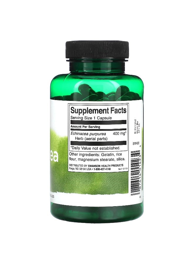 Swanson, Echinacea, 400 mg, 100 Capsules - Image 2