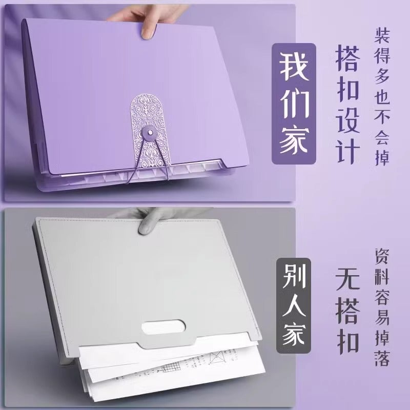 A4 Folder Multi-Layer Folder Primary School Students Use Transparent Insert Cute Test Paper Sorting Artifact Junior High School Students Senior High School - Image 5