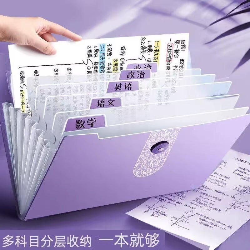 A4 Folder Multi-Layer Folder Primary School Students Use Transparent Insert Cute Test Paper Sorting Artifact Junior High School Students Senior High School - Image 3