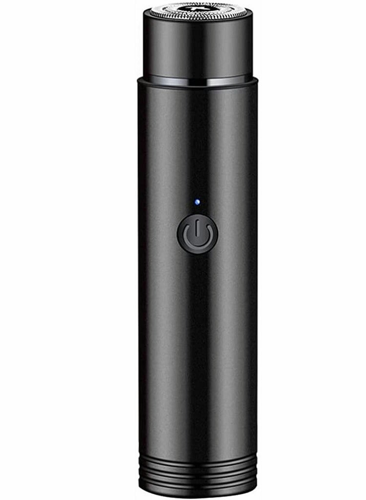 SYOSI Men Electric Shaver, Portable Mini Razor Rotary Shaver Rechargeable Cordless Compact Razor Electric Head Shaver Mustache Trimmer for Travel Or Home Use, Easy to Clean, Black, 1 Pcs - Image 1