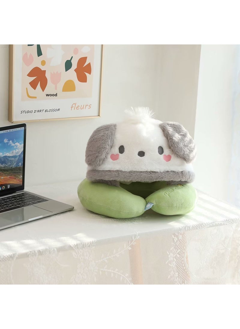 1 x 5 pcs Cute Hooded Neck Pillow for Travel and Office Pacha dog 