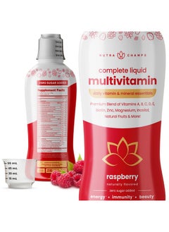 NutraChamps NutraChamps Complete Liquid Multivitamins | No Added Sugar | Liquid Vitamins for Women, Men & Kids | Vegan Liquid Vitamin Multimineral Supplement | Energy, Immunity & Beauty  - Image 1