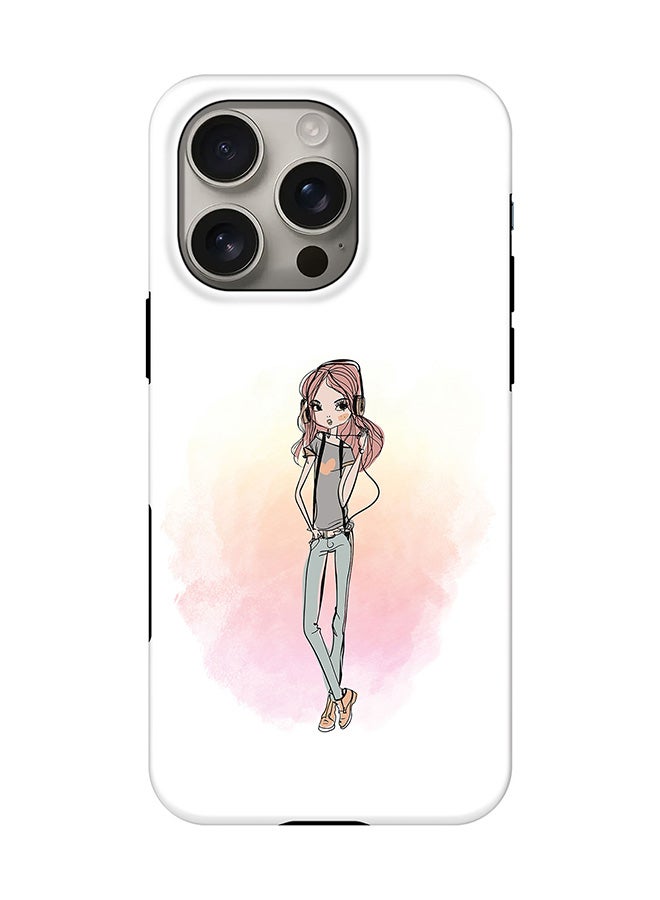 Stylizedd Tough Pro Magnetic Case for iPhone 16 Pro, Dual Layer hybrid PC + TPU Mobile Cover Matte - Girl Next Door - Image 1