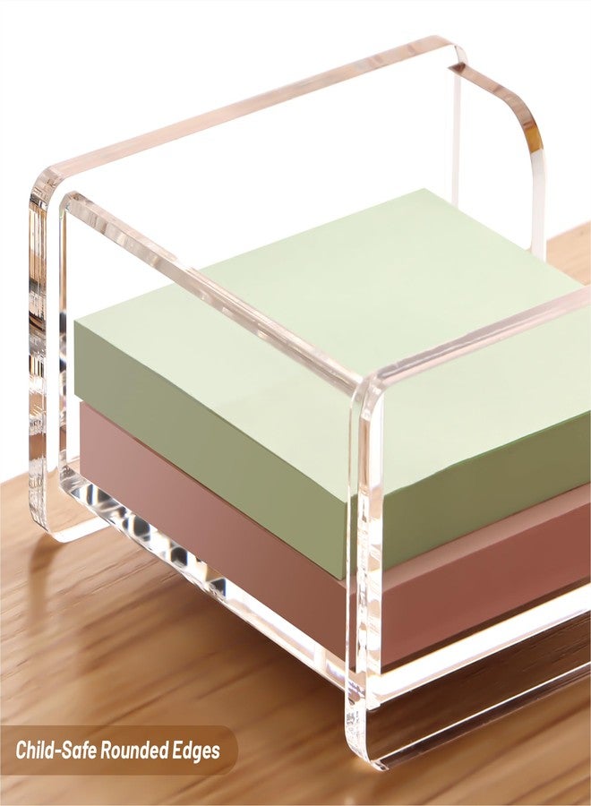 YUXUN Acrylic Sticky Note Holder, Post it Note Holder for Desk, 3x3 Inch Clear Cute Notepad Holder Sticky Note Dispenser for Office, Home, Study - Image 5