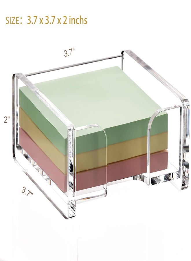 YUXUN Acrylic Sticky Note Holder, Post it Note Holder for Desk, 3x3 Inch Clear Cute Notepad Holder Sticky Note Dispenser for Office, Home, Study - Image 3