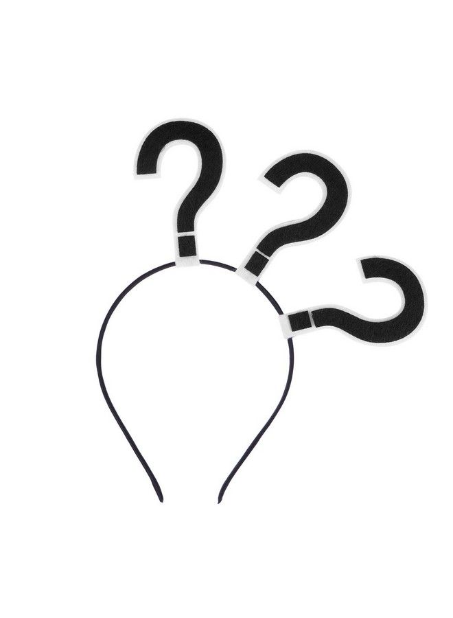 STOBOK Question Mark Headband Party Hair Hoop Novelty Headwear Hair Band Party Hat Costume Favors Supplies (Black) - Image 1